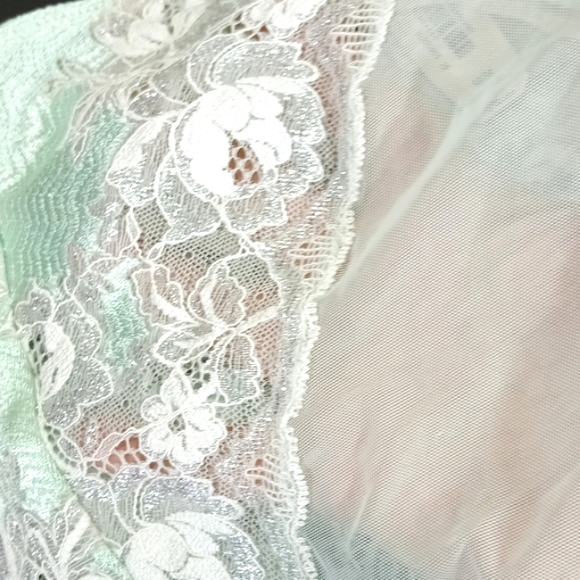 NWT Victorias Secret Sexy Seduction Lace Garter Skirt Mint Green 💚 Size M - Picture 5 of 16